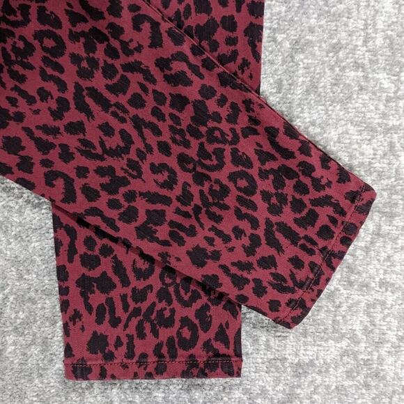 Sanctuary Social Standard Ankle Skinny Leg Jeans Women Size 14 Red Leopard - Picture 6 of 12
